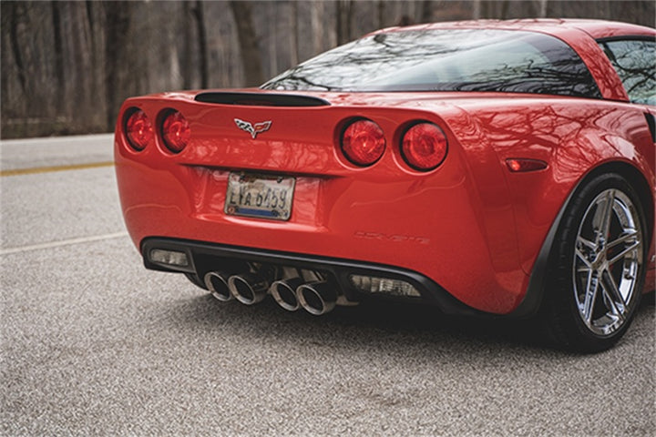 Corsa 06-13 Chevy Corvette C6 Z06 7.0L / 09-13 ZR1 6.2L Polished Axle-Back Exhaust w/4.5in Twin Tips - Bull Strap