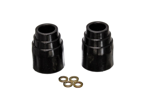 Energy Suspension 3-1/8in Bumpstop Set - Black - Bull Strap