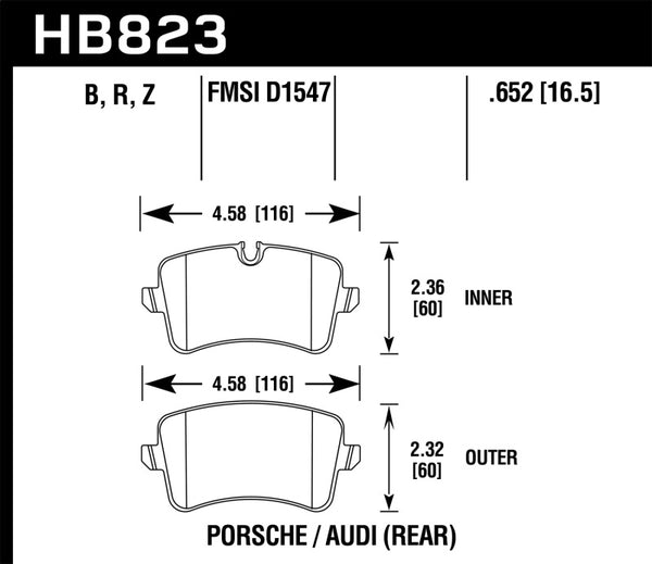 Hawk 11-18 Audi A8 Quattro HPS 5.0 Rear Brake Pads - Bull Strap