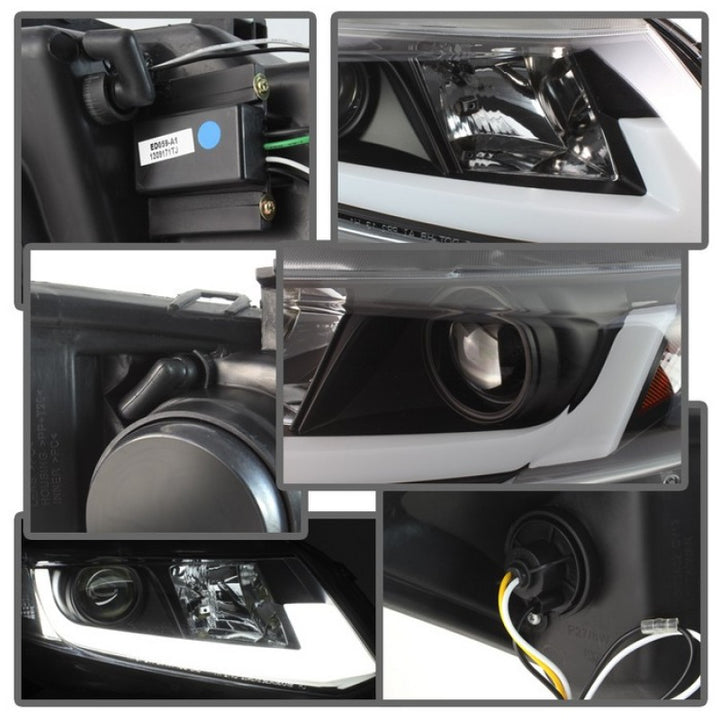 Spyder 12-14 Honda Civic (Excl. 2014 Coupe) Projector Headlights Lgtbr DRL Black PRO-YD-HC12-DRL-BK - Bull Strap