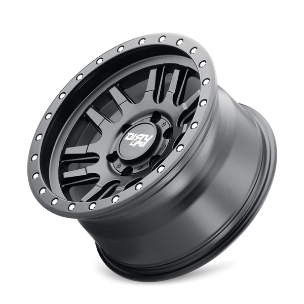 Dirty Life 9309 Canyon Pro 17x9/5x127 BP/-12mm Offset/71.5mm Hub Matte Black Wheel - Beadlock - Bull Strap