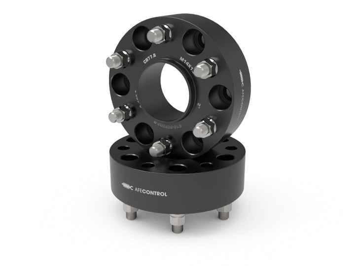 aFe CONTROL Forged Aluminum Wheel Spacers 6x139.7 / CB 77.8 / 2in Thick - RAM 1500 - Bull Strap