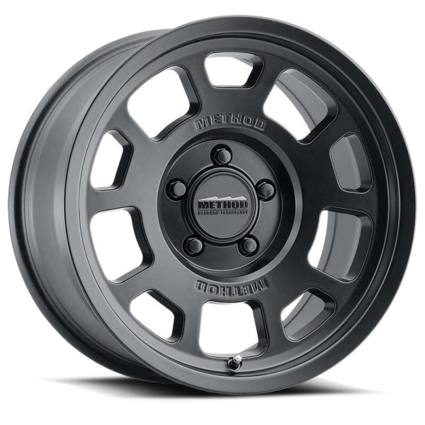 Method MR705 17x8.5 0mm Offset 6x5.5 106.25mm CB Matte Black Wheel - Bull Strap