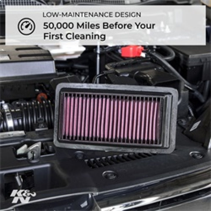 K&N 17-18 Hyundai Santa Fe Sport L4-2.4L F/I Drop In Air Filter - Bull Strap