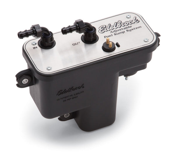 Edelbrock Fuel System Universal Fuel Sump Module Adjustable Fuel Sump Tank Only 255 LPH - Bull Strap