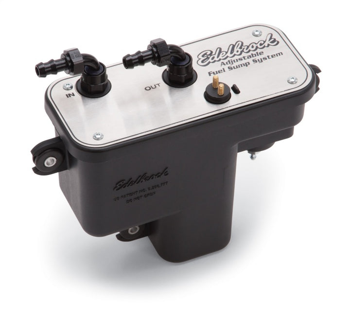 Edelbrock Fuel System Universal Fuel Sump Module Adjustable Fuel Sump Tank Only 255 LPH - Bull Strap