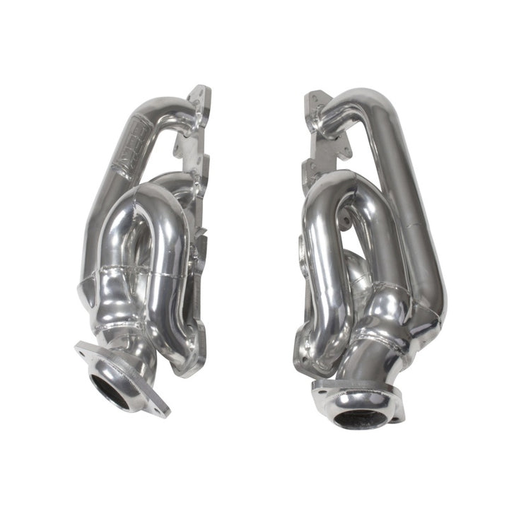 BBK 09-18 Dodge Ram 5.7L Hemi Shorty Tuned Length Exhaust Headers - 1-3/4 Silver Ceramic - Bull Strap