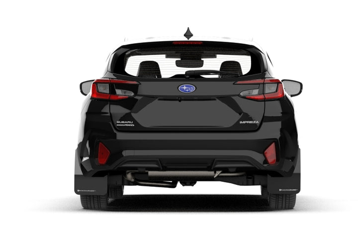 Rally Armor 24-25 Subaru Impreza Black UR Mud Flap w/ Red Logo - Bull Strap