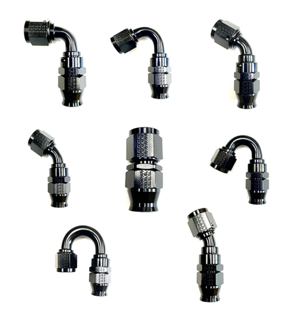 Fragola -8AN Real Street x 180 Degree Hose End Black For PTFE Hose - Bull Strap
