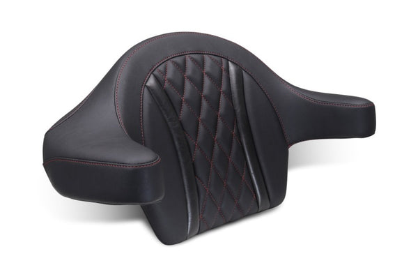 Mustang 23-25 Harley CVO Road Glide (ST) Deluxe Diamond Ext Arm Wrap-around Backrest Black - Bull Strap