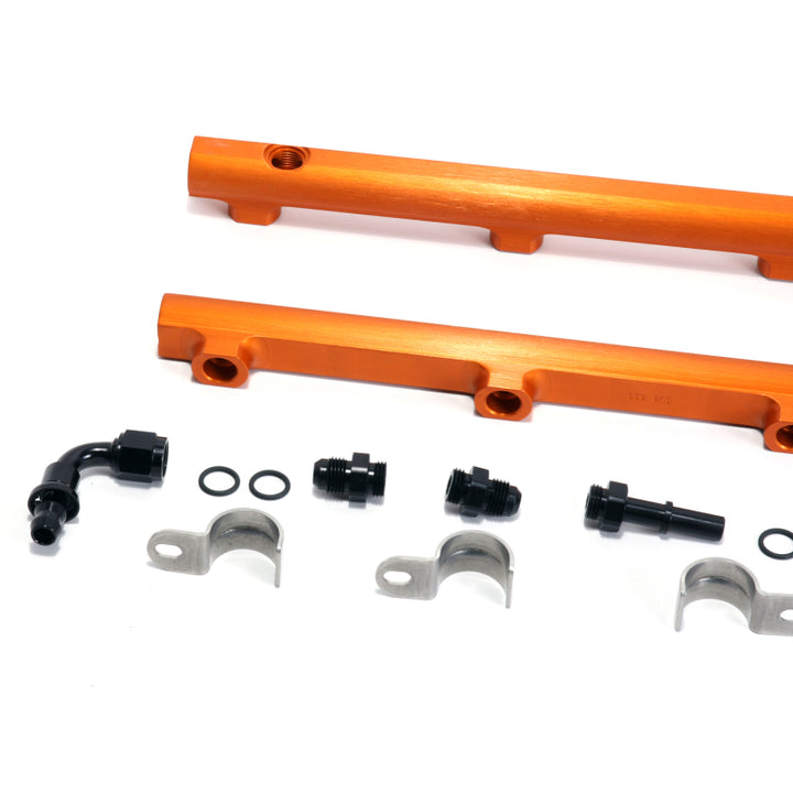 BBK 05-14 Dodge Hemi 5.7/6.1 High Flow Billet Aluminum Fuel Rail Kit (Non Trucks) - Bull Strap