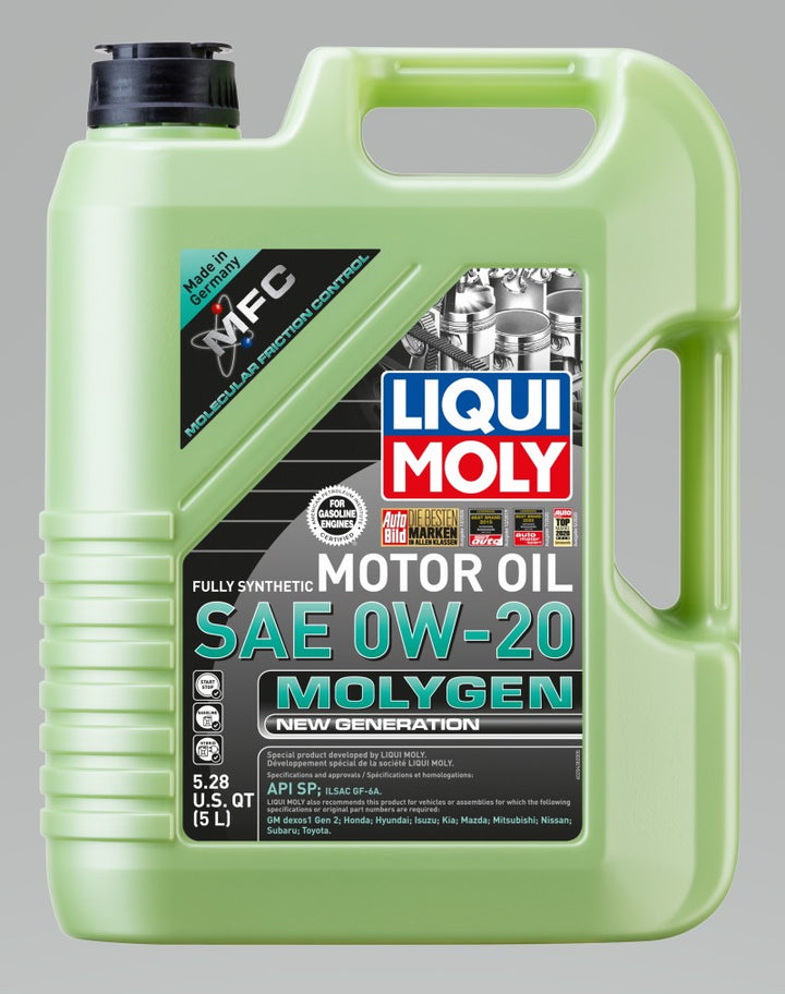 LIQUI MOLY 5L Molygen New Generation Motor Oil SAE 0W20 - Bull Strap