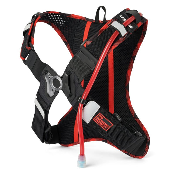 USWE Outlander Hydration Pack 2L - Flannel Red/Black - Bull Strap