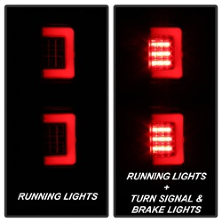 Spyder 09-14 Ford F150 V2 Light Bar LED Tail Lights - Blk Smoke (ALT-YD-FF15009V2-LBLED-BSM) - Bull Strap