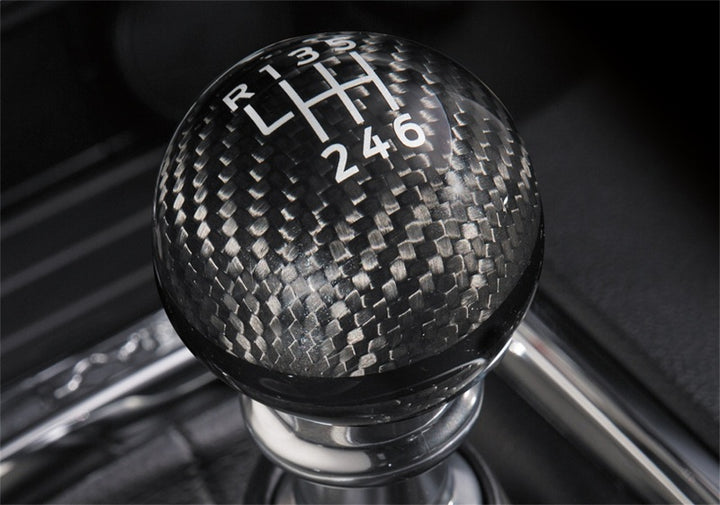 Ford Racing 15-25 Mustang Ford Racing Carbon Fiber Shift Knob 6 Speed - Bull Strap