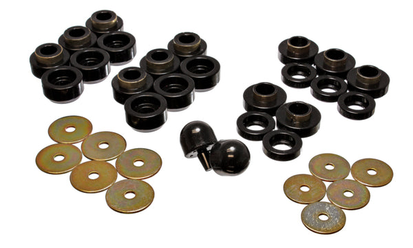 Energy Suspension 97-06 Jeep Wrangler YJ & TJ Black Body(cab) Mount Set - Bull Strap