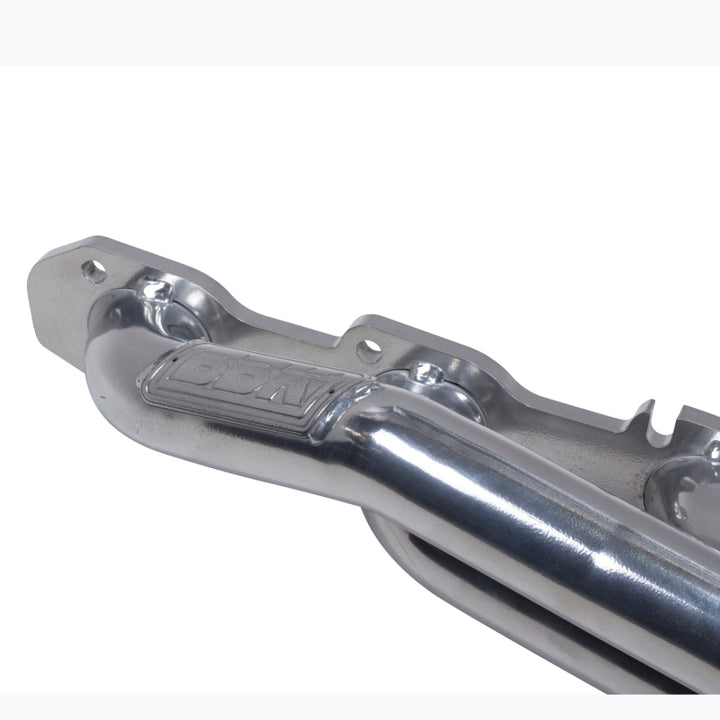 BBK 09-20 Dodge Challenger Hemi 5.7L Shorty Tuned Length Exhaust Headers - 1-3/4in Silver Ceramic - Bull Strap