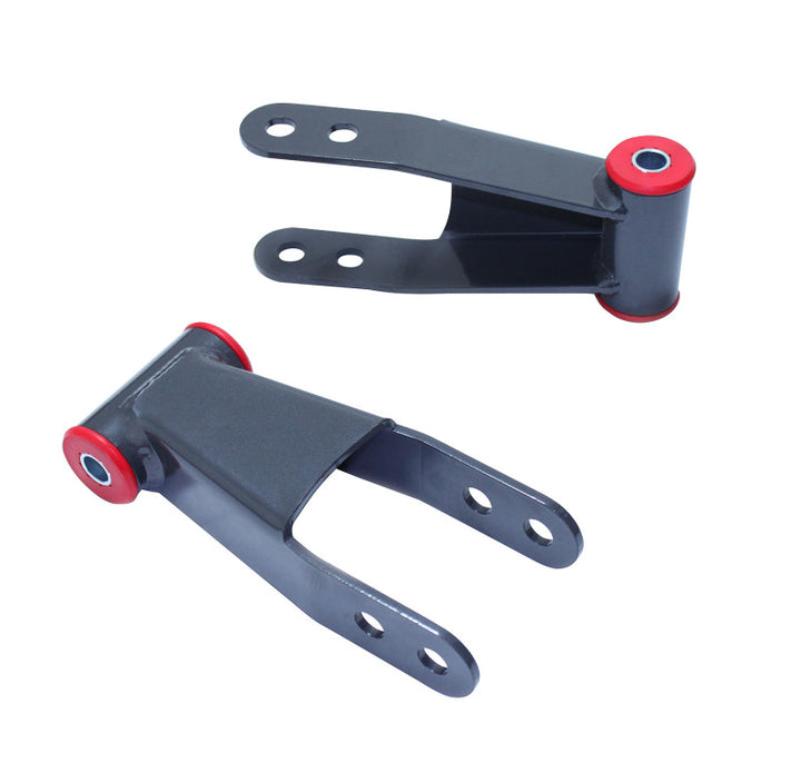 MaxTrac 02-08 Dodge RAM 1500 2WD/4WD 2in Rear Lift Shackles - Bull Strap