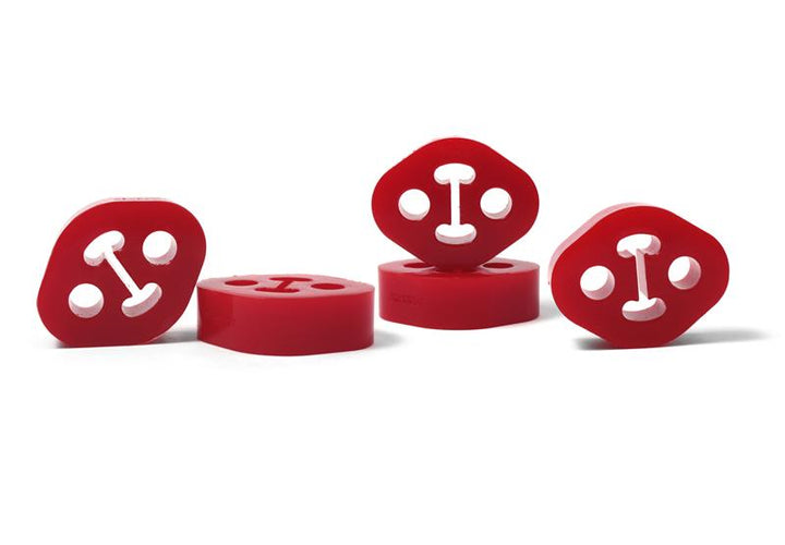 PERRIN Subaru / Universal 12mm ID 1.5in. Hole Offset Exhaust Hanger - Red (Sold Individually) - Bull Strap