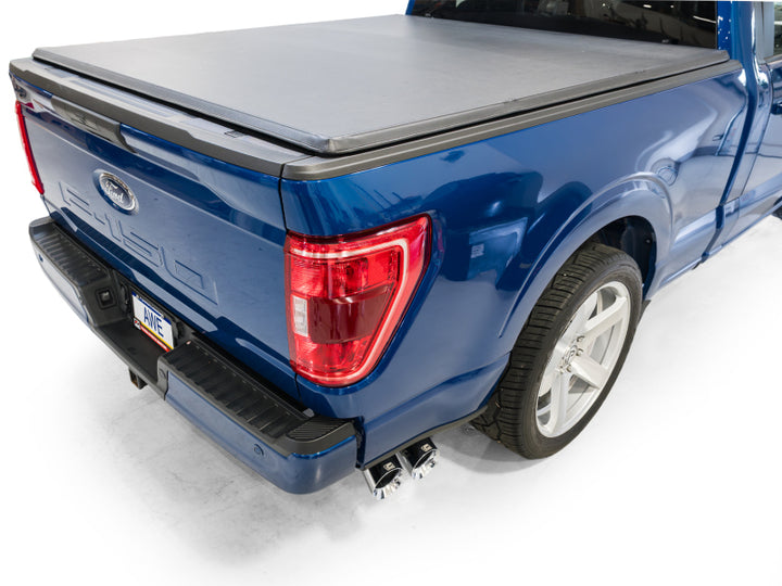 AWE 21-25 Ford F150 (14th Gen Reg Cab) Cat-Back Exhaust - 4.5in Dual Side Exit Chrome Tips - Bull Strap