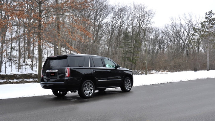 Corsa 2015-2020 GMC Yukon Denali 6.2L V8 Single Side Exit Cat-Back Exhaust w/ Polished Black Tips - Bull Strap