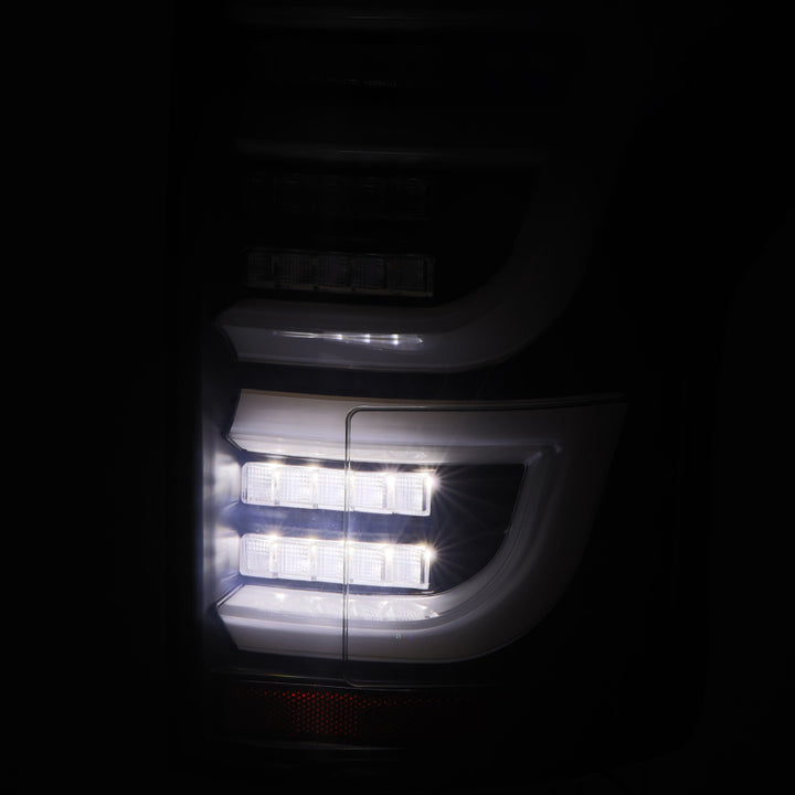 AlphaRex 15-20 Ford F150 Luxx-Series LED Tail Lights Alpha-Black - Bull Strap