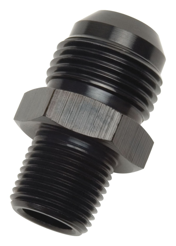Russell Performance -8 AN to 1/2in NPT Straight Flare to Pipe (Black) - Bull Strap
