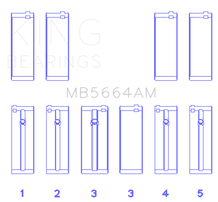 King Engine Bearings Nissan QR25DE DOHC 16 Valves Main Bearing Set - Size STD - Bull Strap