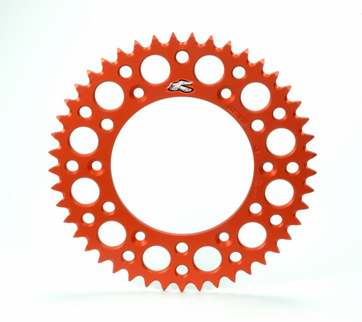 Renthal 11-23 KTM 65 SX Rear Grooved Sprocket- Orange 420-48P Teeth - Bull Strap