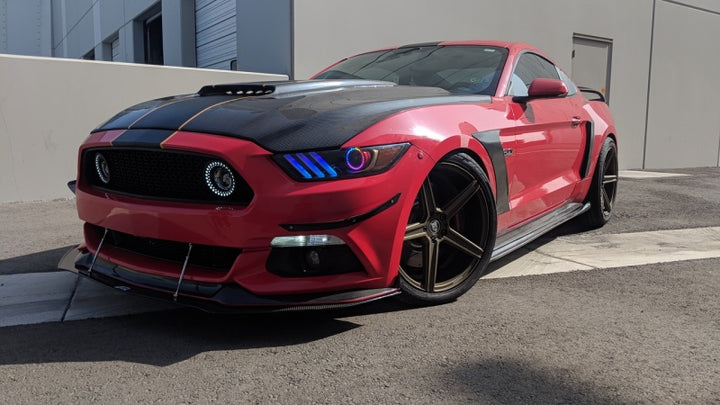 Oracle 15-17 Ford Mustang V6/GT/Shelby Dynamic DRL  w/ Halo Kit - ColorSHIFT - Dynamic - Bull Strap