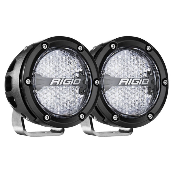 Rigid Industries 360-Series 4in LED Off-Road Diffused Beam - RGBW Backlight (Pair) - Bull Strap