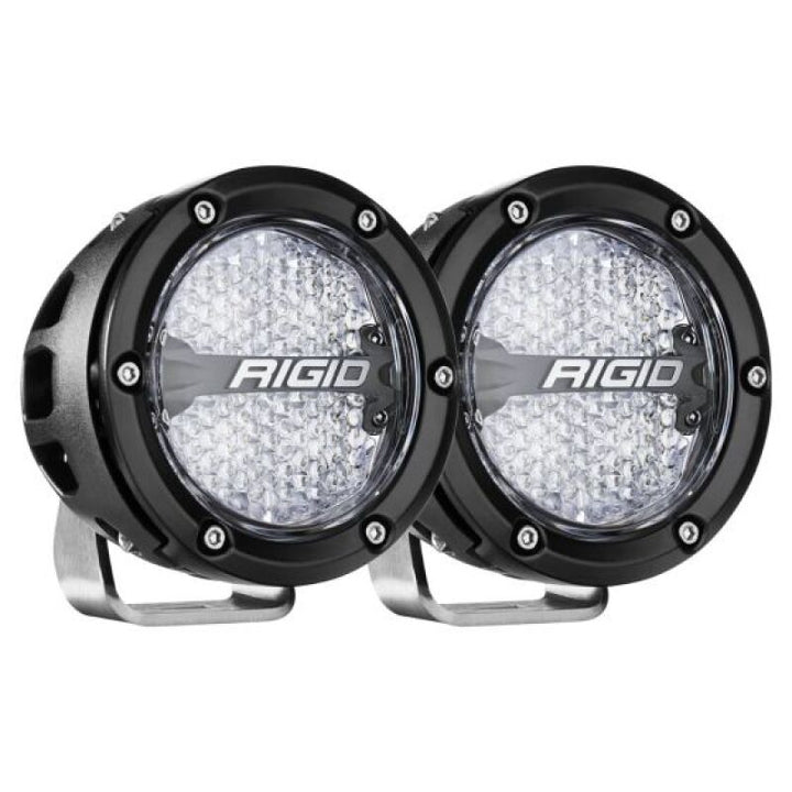 Rigid Industries 360-Series 4in LED Off-Road Diffused Beam - RGBW Backlight (Pair) - Bull Strap