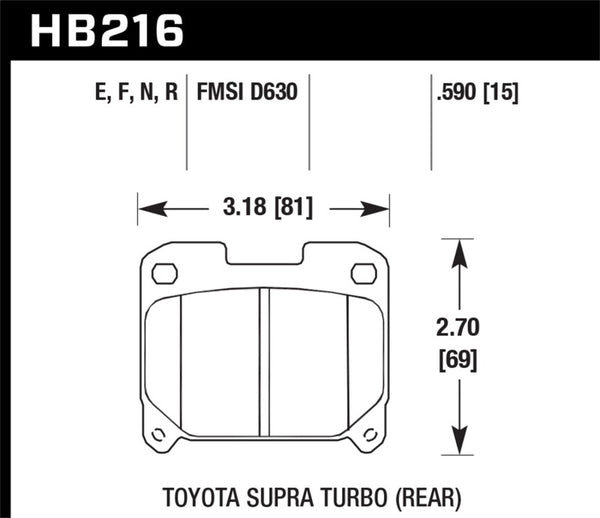 Hawk 93-98 Toyota Supra TT HPS Street Rear Brake Pads - Bull Strap
