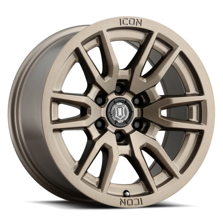 ICON Vector 6 17x8.5 6x5.5 0mm Offset 4.75in BS 106.1mm Bore Bronze Wheel - Bull Strap