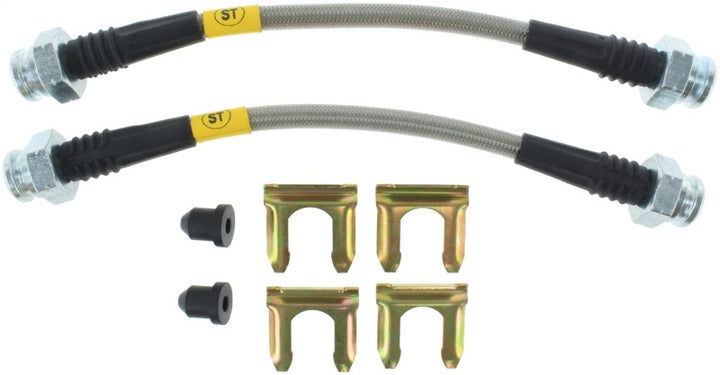 StopTech 2/89-96 Nissan 300ZX (Exc Turbo)/6/89-96 300ZX Turbo Stainless Steel Rear BBK Brake Lines - Bull Strap