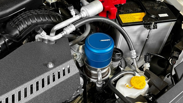 PERRIN 15-25 Subaru WRX & 13-25 BRZ/FR-S/86/GR86 Oil Filter Cover - Blue - Bull Strap