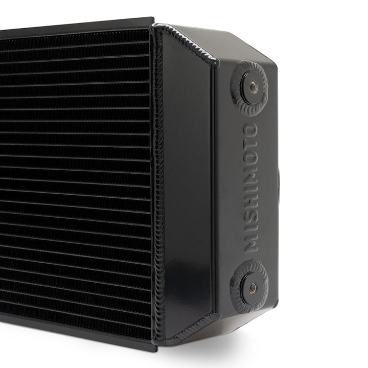 Mishimoto Universal Drag Race Performance Aluminum Radiator - Black - Bull Strap