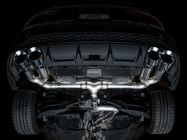 AWE 22-24 Audi 8Y S3 Track Edition Exhaust  - Chrome Silver Tips - Bull Strap
