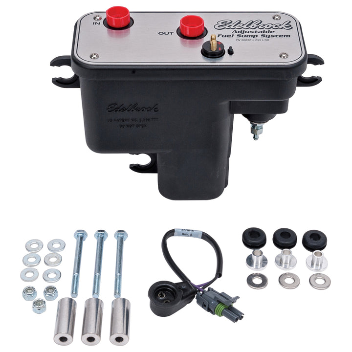 Edelbrock Fuel System Universal Fuel Sump Module Adjustable Fuel Sump Tank Only 255 LPH - Bull Strap