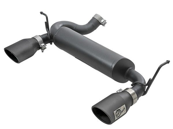 aFe Rebel Series 2.5in 409 SS Axle-Back Exhaust w/ Black Tips 2007+ Jeep Wrangler (JK) V6 3.6L/3.8L - Bull Strap