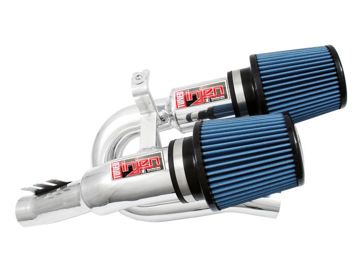 Injen 07-09 335i E92 / 08-09 135i E82 3.0L L6 Twin intake Polished Short Ram Intake - Bull Strap