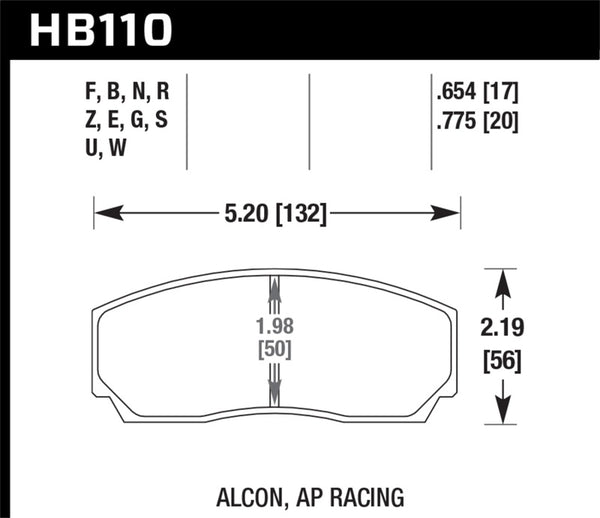 Hawk AP CP5200 Caliper HPS Street Brake Pads - Bull Strap
