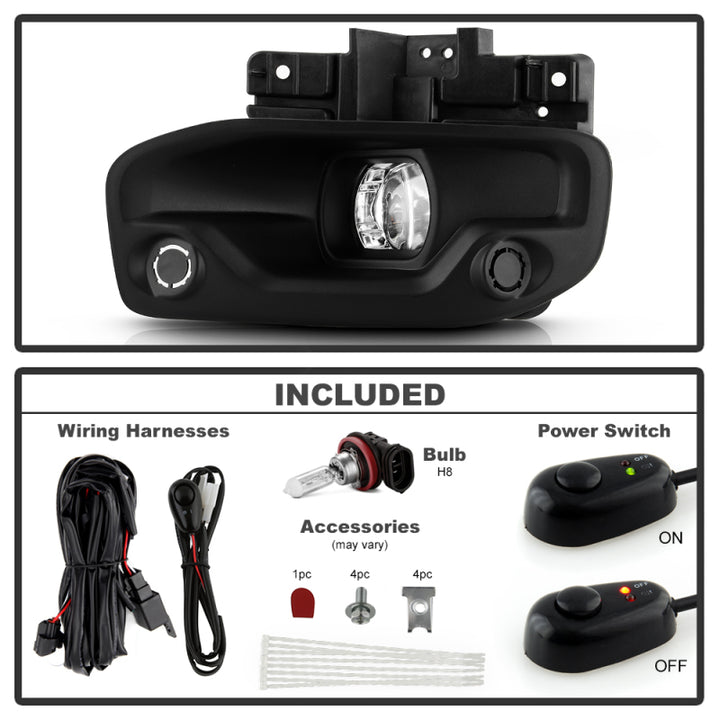Spyder 19-22 Dodge Ram 2500/3500 Halogen Only OEM Style Fog Lights w/Universal Switch - Bull Strap
