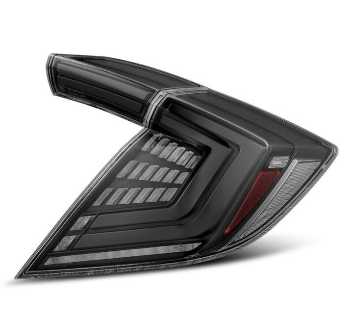 AlphaRex 16-21 Honda Civic Hatchback/ Type-R FK8 Nova-Series LED Tail Lights (Pair) - Alpha Black - Bull Strap
