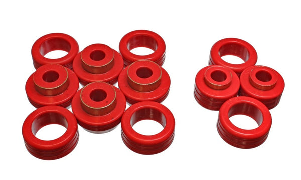 Energy Suspension 87-96 Dodge Dakota 2WD Red Body (Cab) Mount Set - Bull Strap