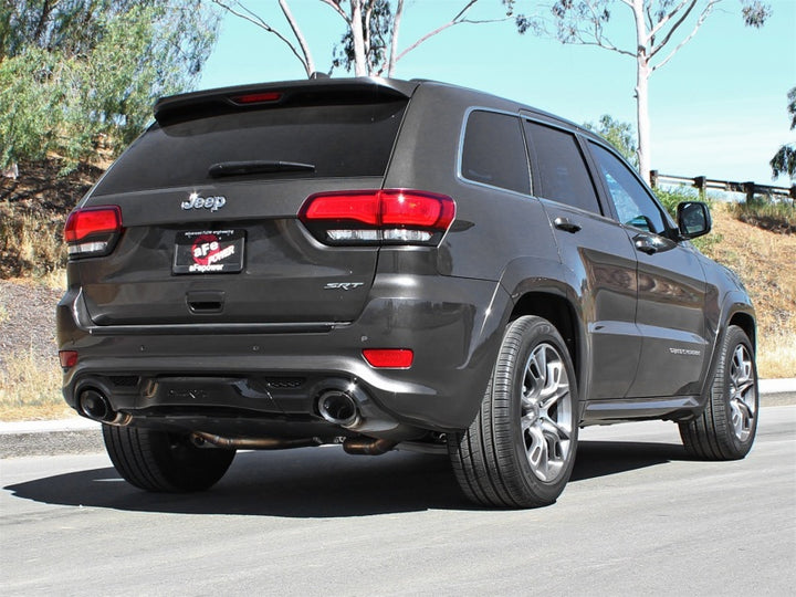 aFe MACHForce XP Cat-Back Exhaust Stainless No Tips 12-15 Jeep Grand Cherokee SRT/SRT-8 V8 Hemi 6.4L - Bull Strap