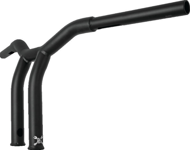 Burly Brand Dominator Raked Bar 10in - Matte Black - Bull Strap