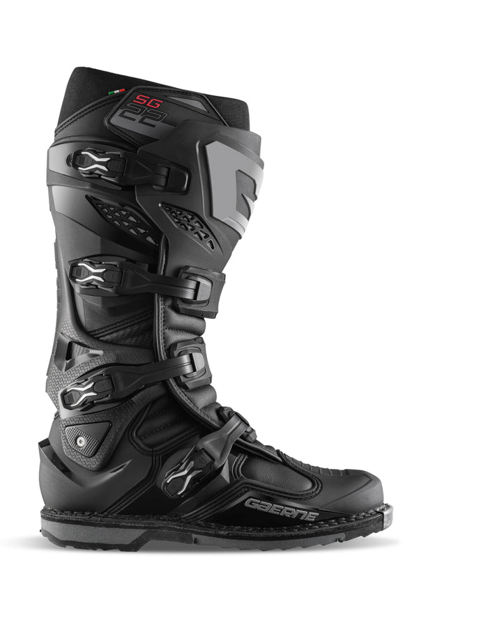 Gaerne SG22 Boot Black Size - 9.5 - Bull Strap