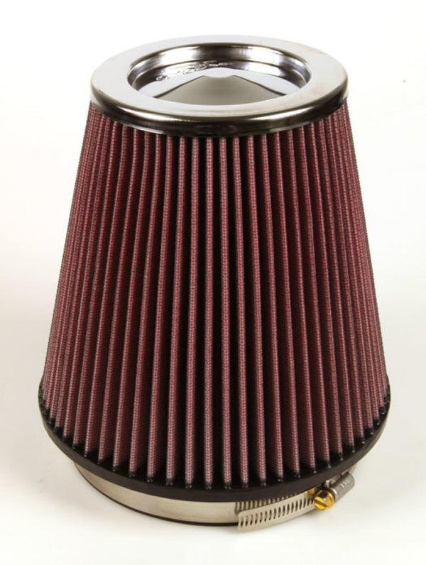 K&N Round Tapered Universal Air Filter 6 inch Flange 7 1/2 inch Base 5 inch Top 7 1/2 inch Height - Bull Strap