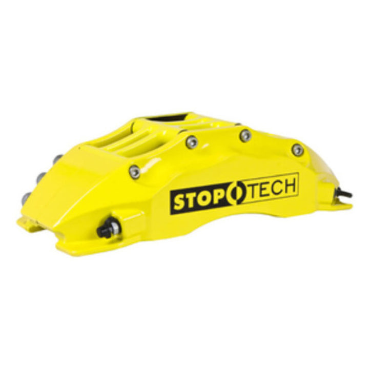 StopTech 08-13 BMW M3/11-12 1M Coupe Front BBK w/ Yellow ST-60 Calipers Drilled 380x35mm Rotor - Bull Strap